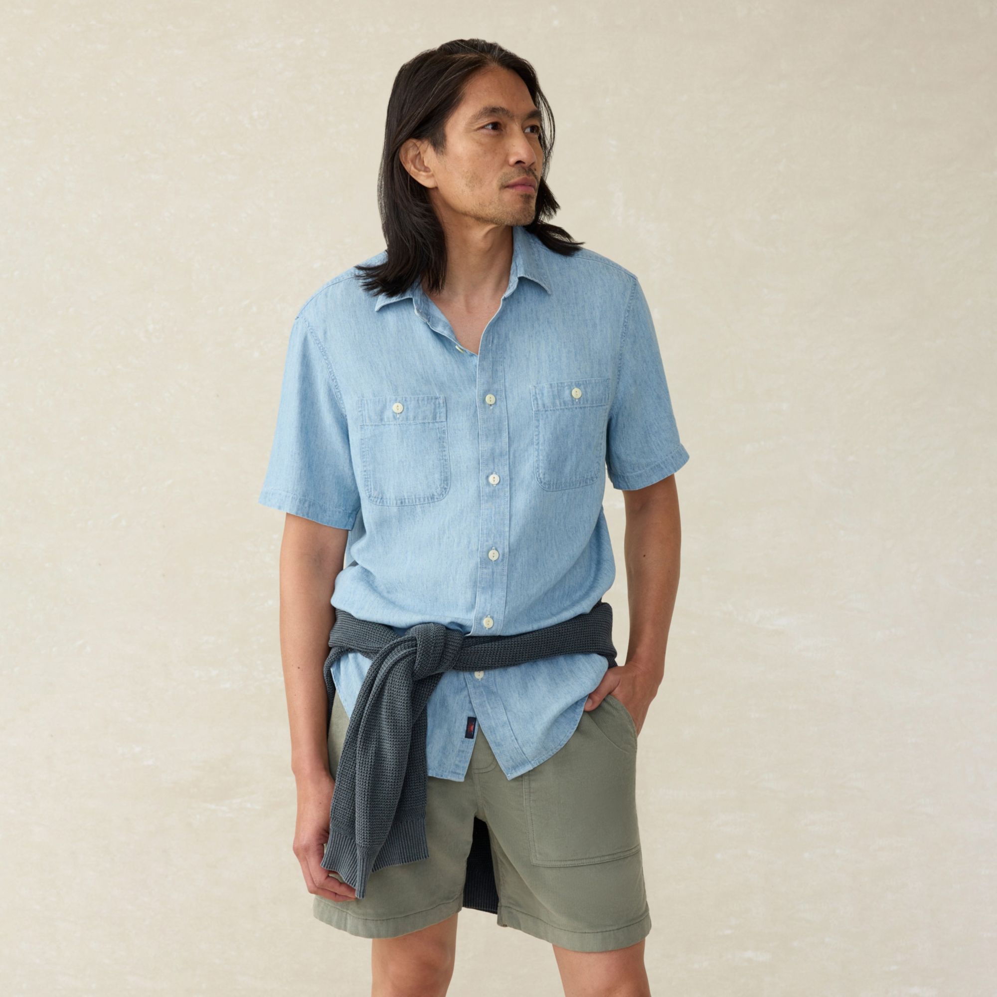 Faherty Men's Tried & True Chambray Shirt product image