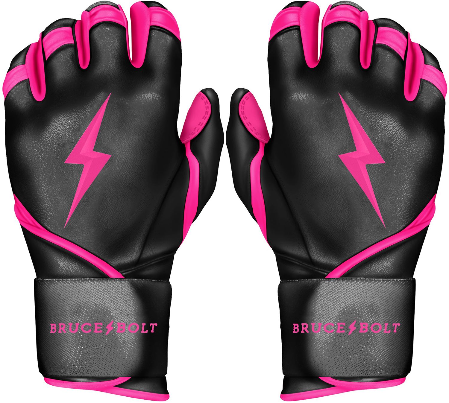 BRUCE BOLT Women's Long Cuff Pink/Black Batting Gloves product image