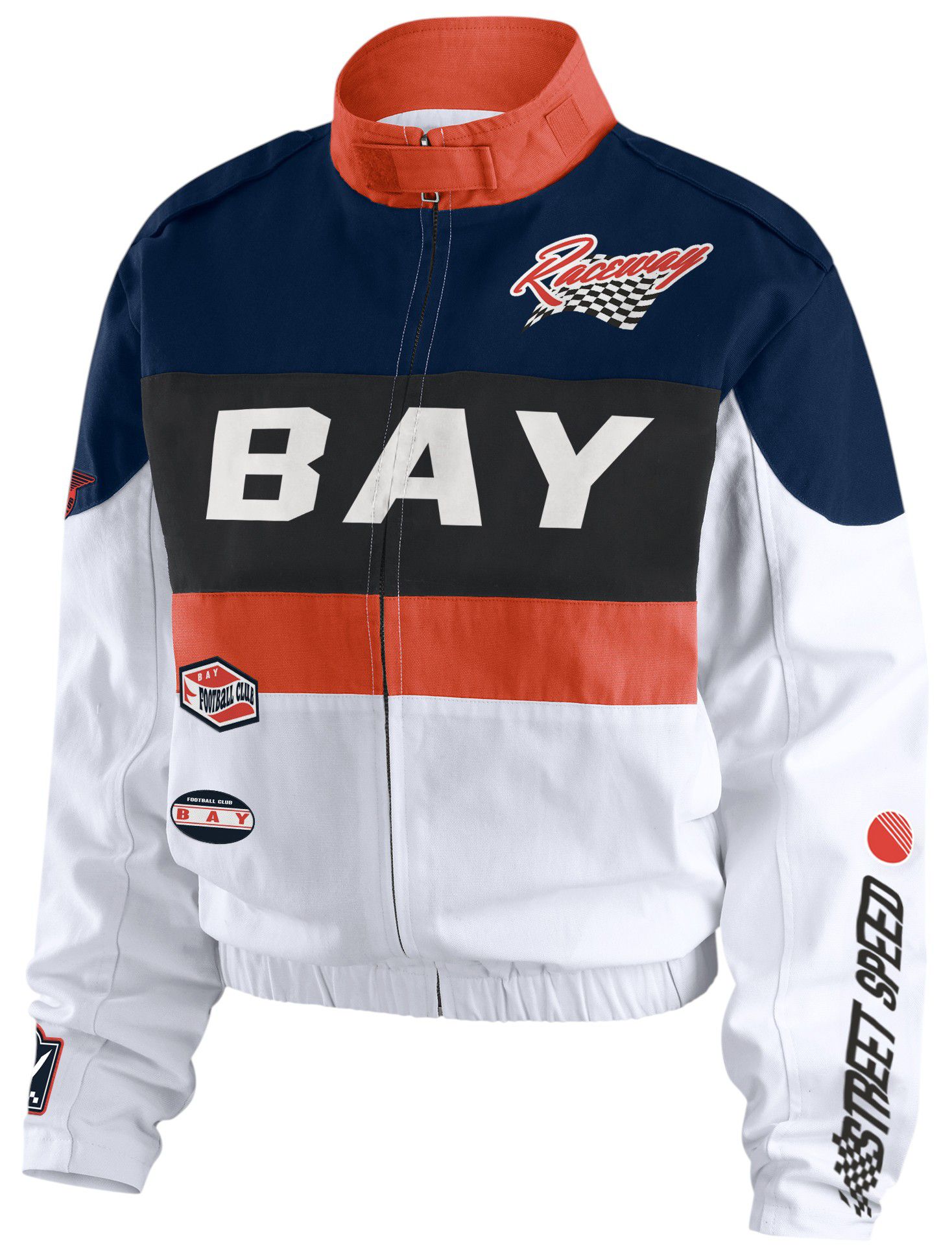 WEAR by Erin Andrews Women's Bay FC Blue/White Racing Full Zip Jacket product image