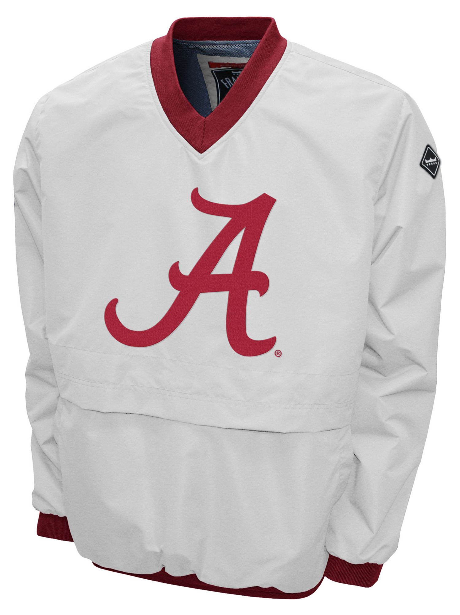 Franchise Club Men's Alabama Crimson Tide White Big Logo Windshell Pullover product image