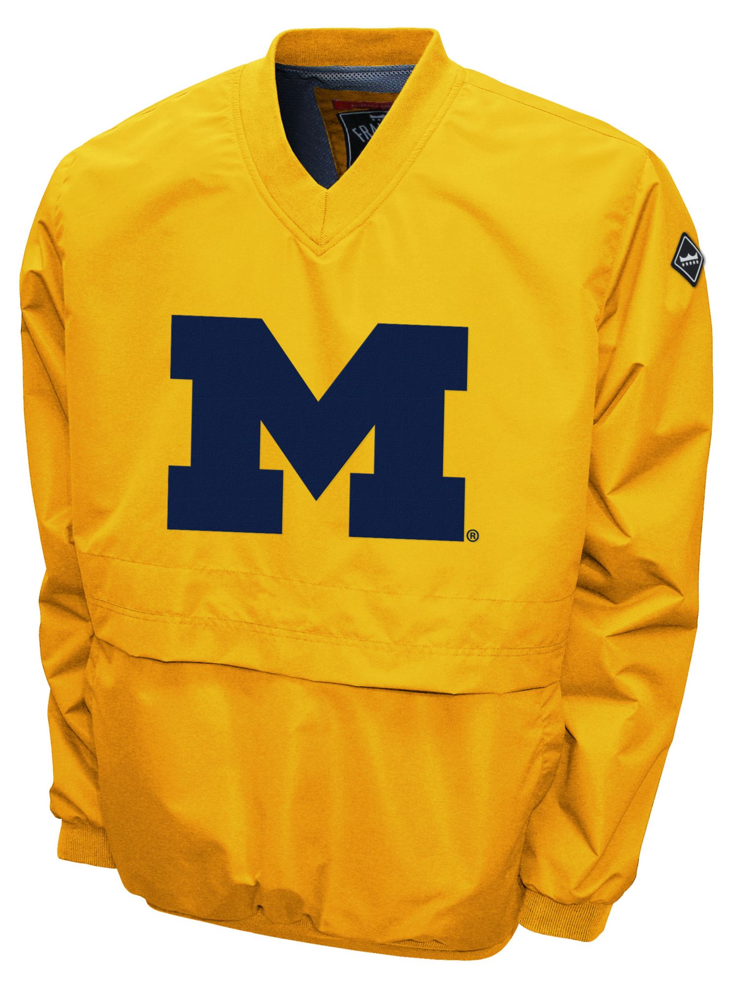 Franchise Club Men's Michigan Wolverines Maize Big Logo Windshell Pullover product image