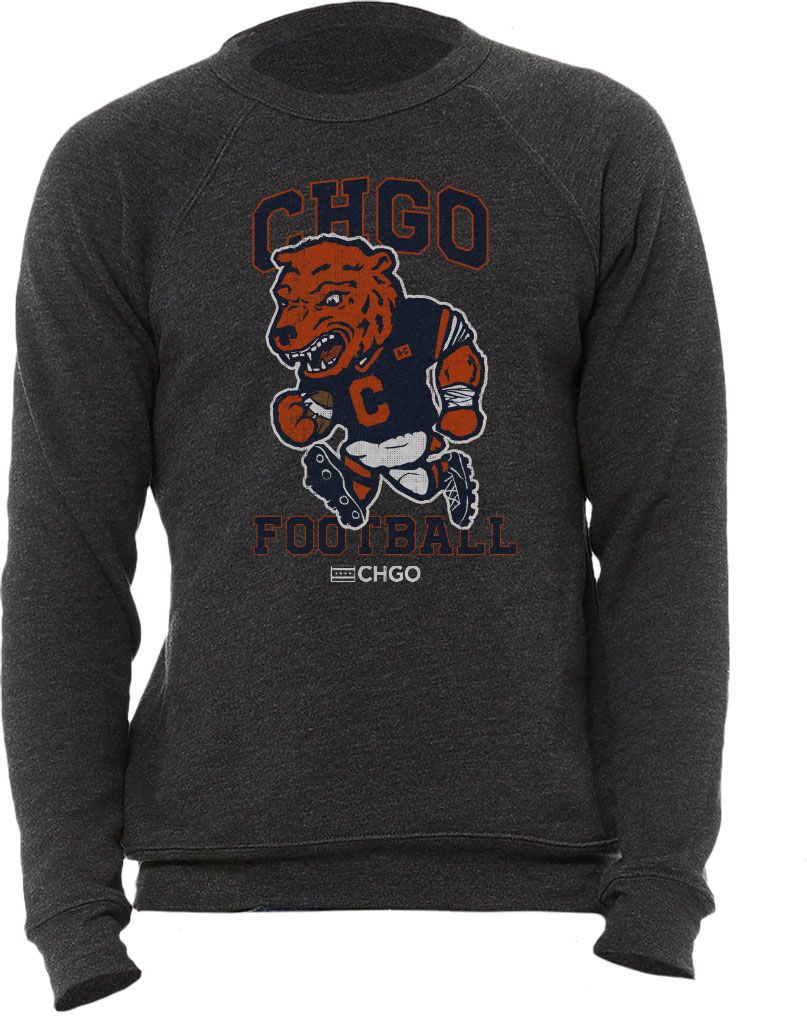 ALLCITY Adult Chicago Grey Football Crewneck Sweatshirt product image
