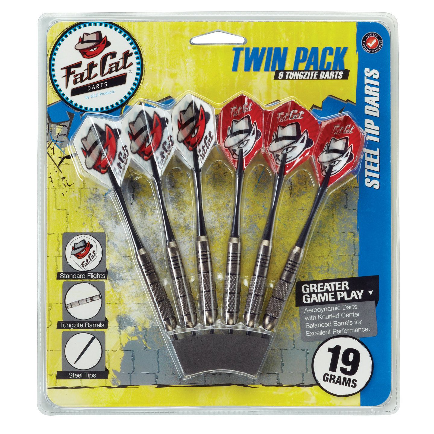 Fat Cat Twin Pack 19g Steel Tip Dart Set