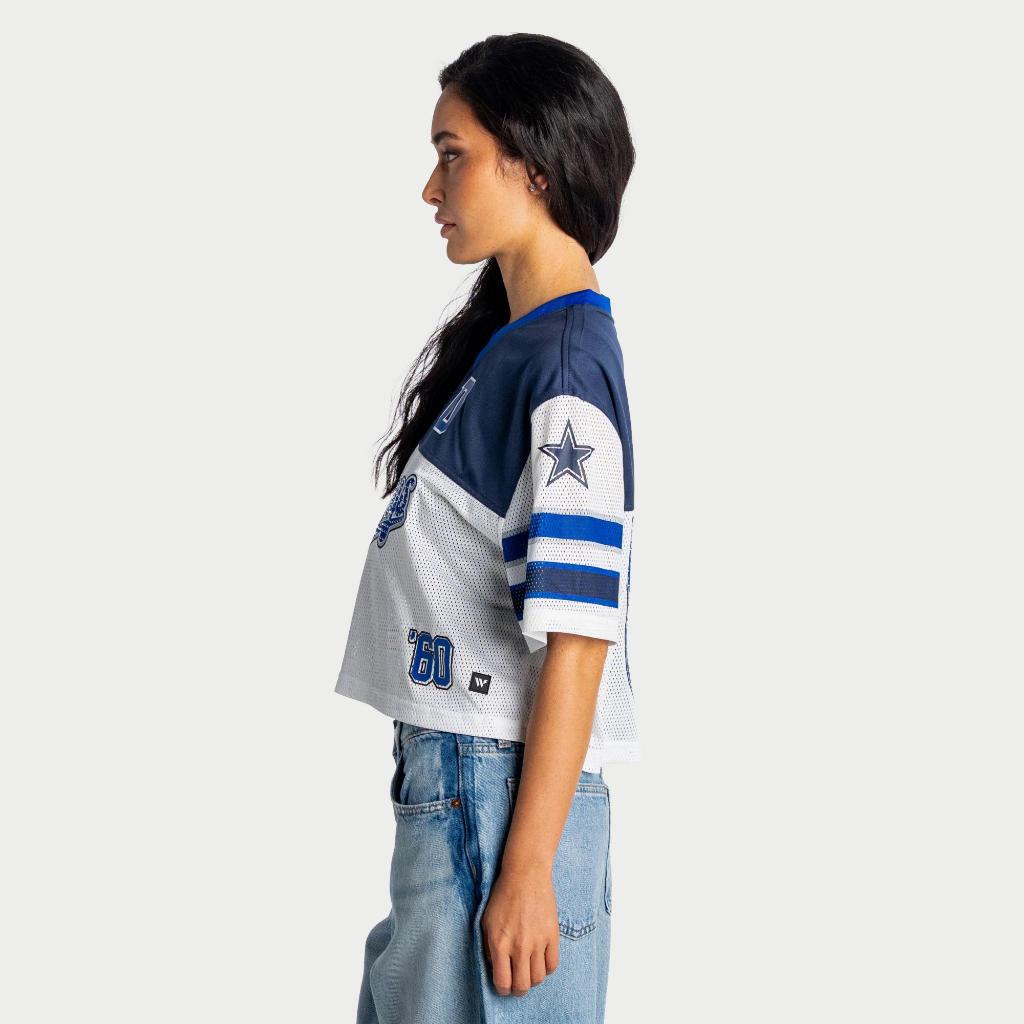 The Wild Collective Women's Dallas Cowboys White Bling Football T-Shirt product image