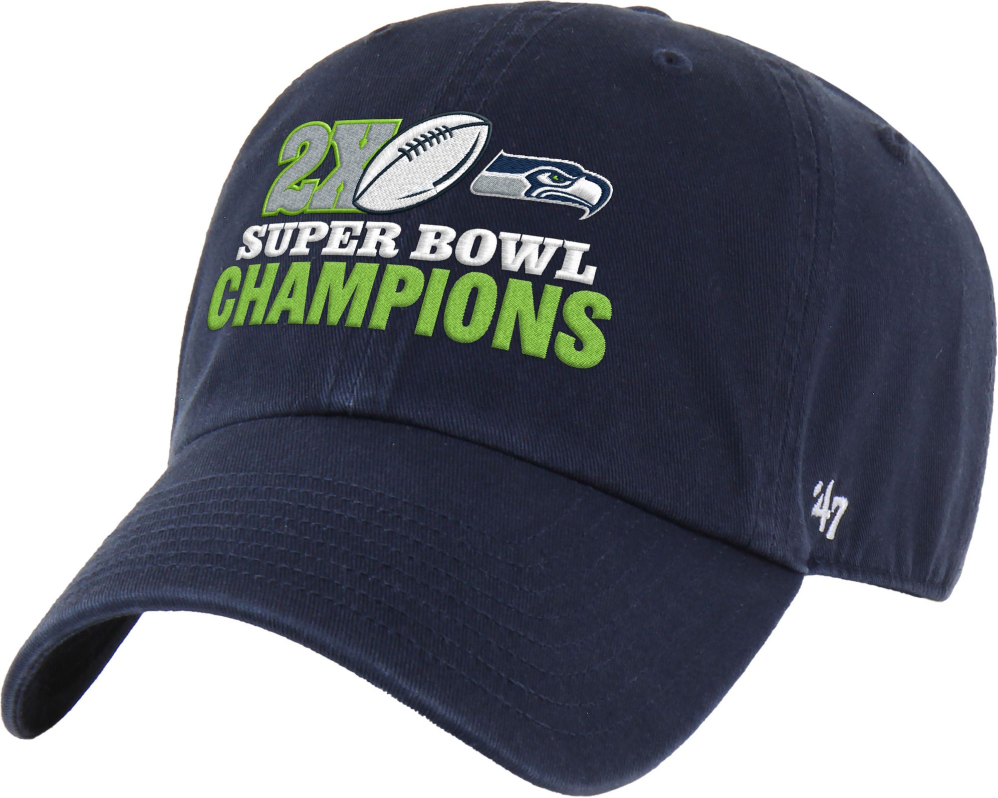 '47 Adult 2025-26 Super Bowl LX Champions Seattle Seahawks Multi Time Champs Clean Up Adjustable Hat product image