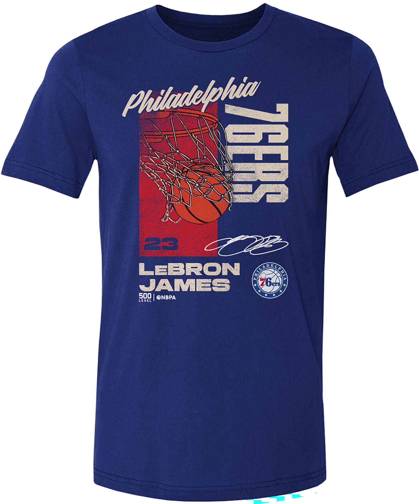 500 LEVEL Men's Philadelphia 76ers LeBron James Cotton T-Shirt