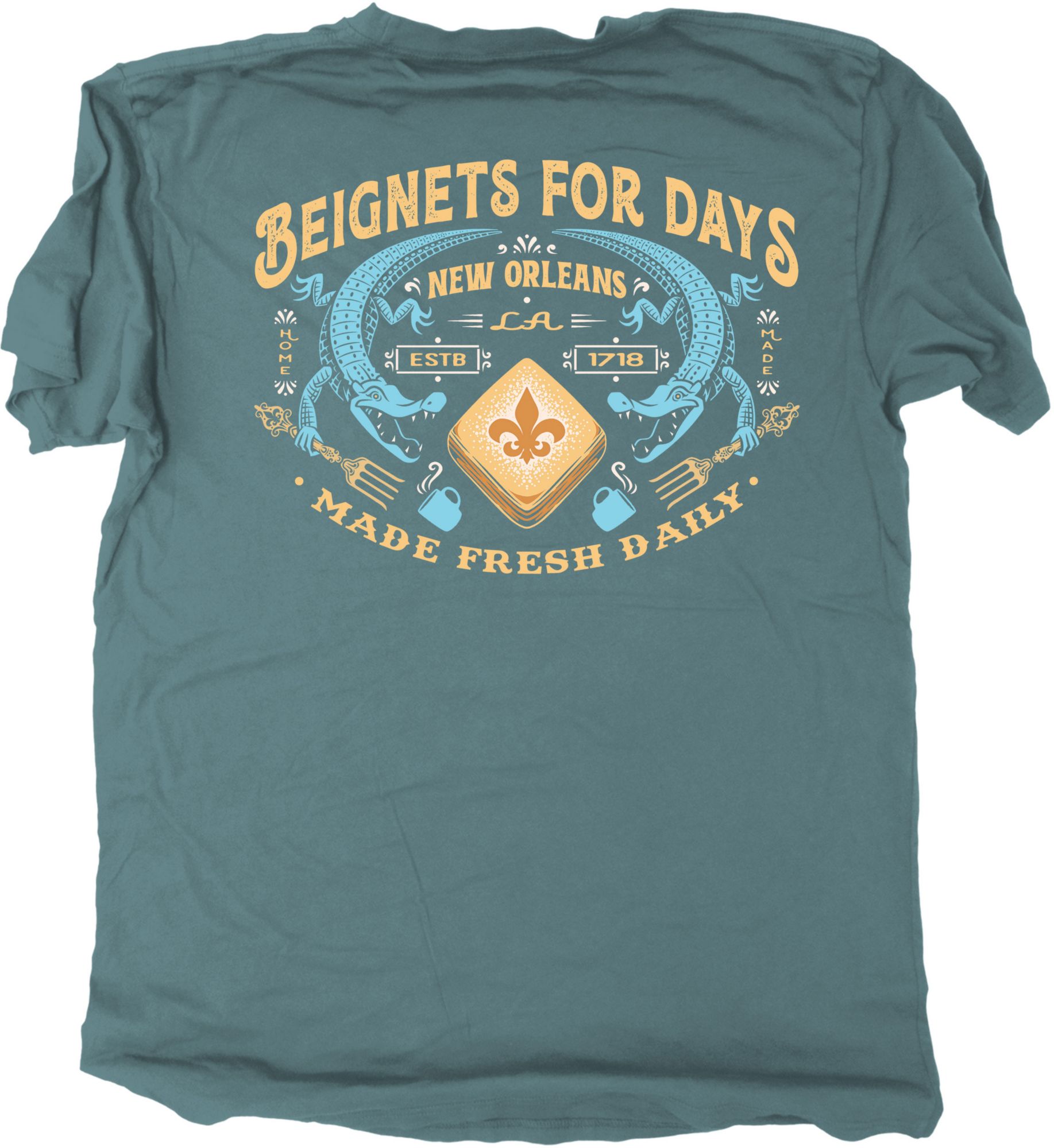 The Duck Company Adult Louisiana Teal Beignets T-Shirt product image