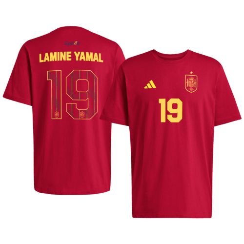 adidas Adult Spain Lamine Yamal #19 2-Star Home Replica Jersey