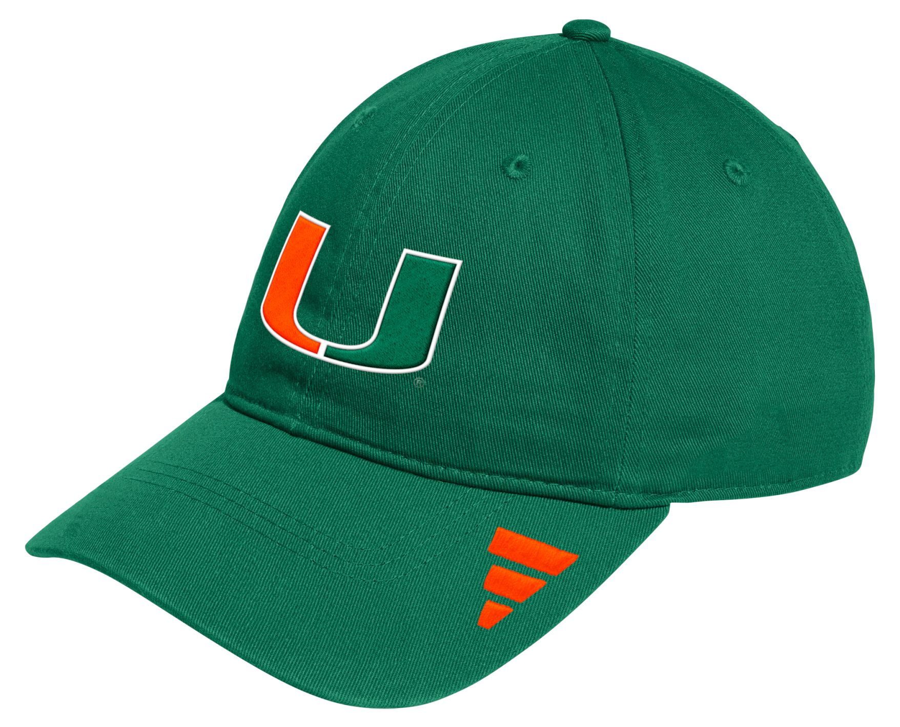adidas Adult Miami Hurricanes Black Slouch Adjustable Hat product image