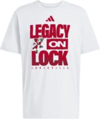 adidas Adult Louisville Cardinals 'Legacy On Lock' White Bench T