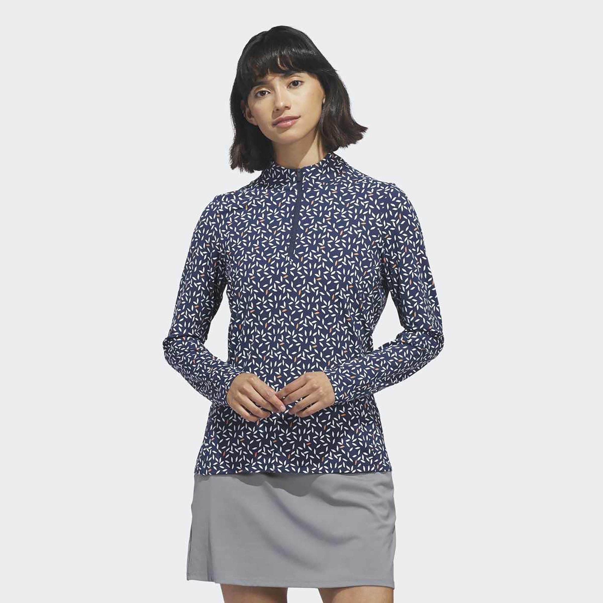 adidas Women's Ultimate365 Printed Mock Neck Golf 1/4 Zip product image
