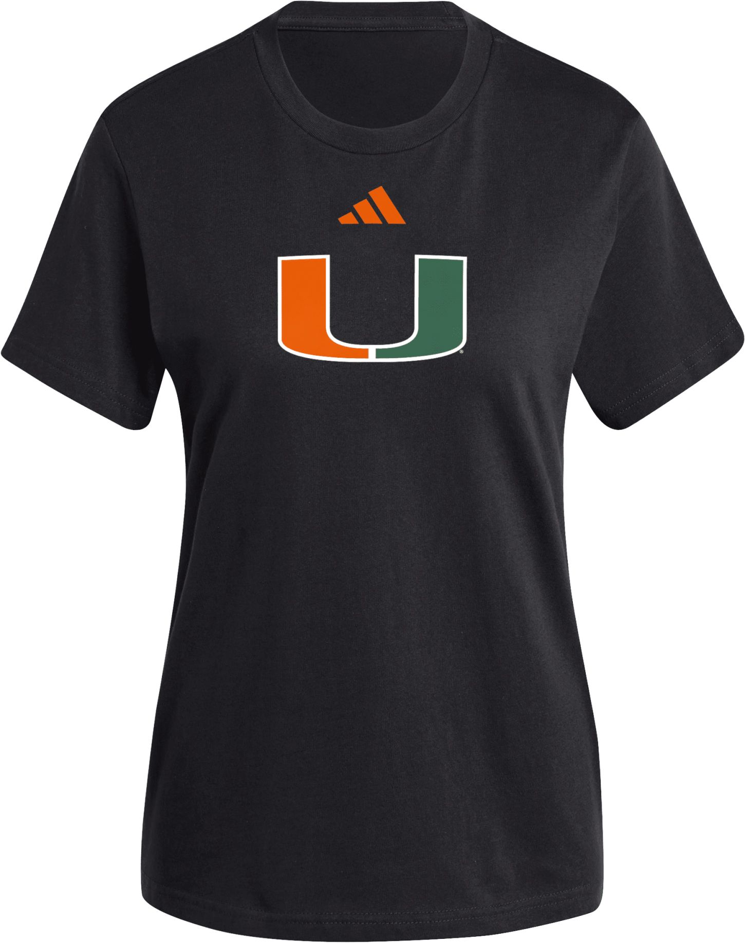 adidas Women's Miami Hurricanes Logo Black T-Shirt product image