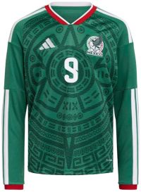 adidas Youth Mexico Raul Jimenez #9 2026 Home Long Sleeve Replica