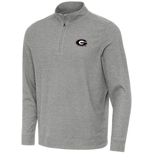 Antigua Men's Georgia Helmet Spikes Skyscraper Heather 1/4 Zip