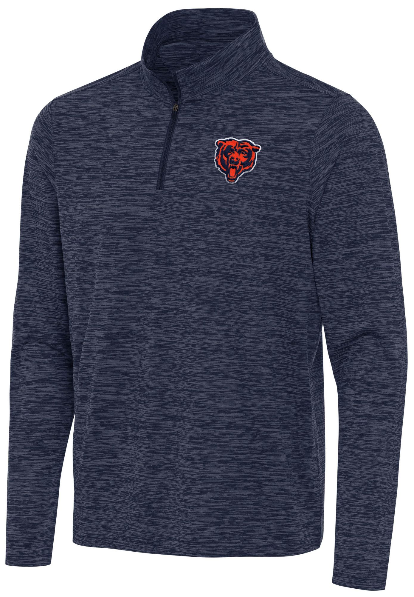 Antigua Men's Chicago Bears Navy Heather Eternal Quarter-Zip Shirt