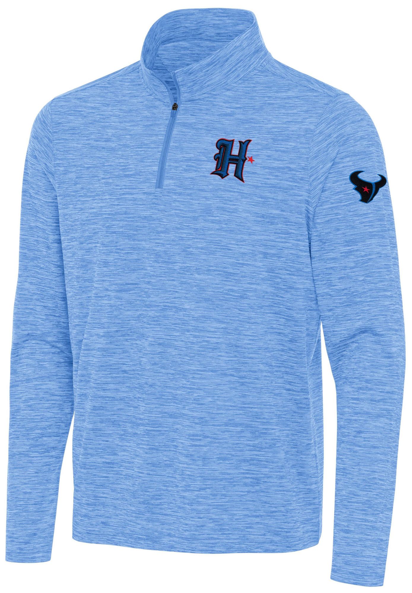 たけお　80s USA製 PURITAN ロンT 紺タグ大文字 長袖 Antigua Men's Houston Texans Columbia Blue Heather Eternal Quarter