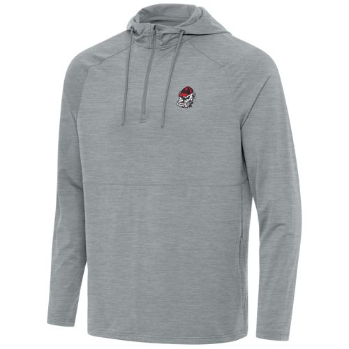 Antigua Men's Georgia Helmet Spikes Skyscraper Heather 1/4 Zip