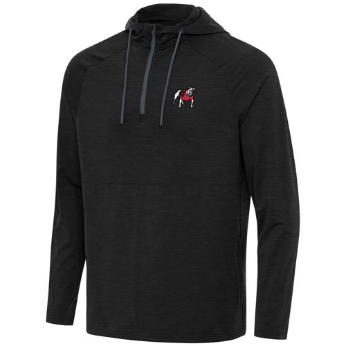 Antigua Men's Georgia Helmet Spikes Black Heather 1/4 Zip Pullover