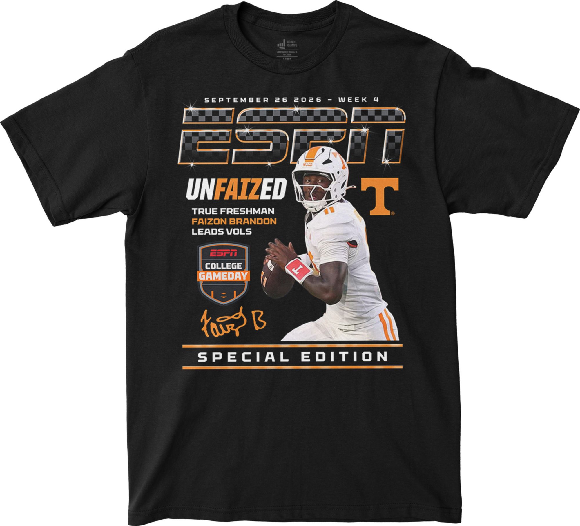 Campus Ink Adult Tennessee Volunteers Faizon Brandon Unfaized T