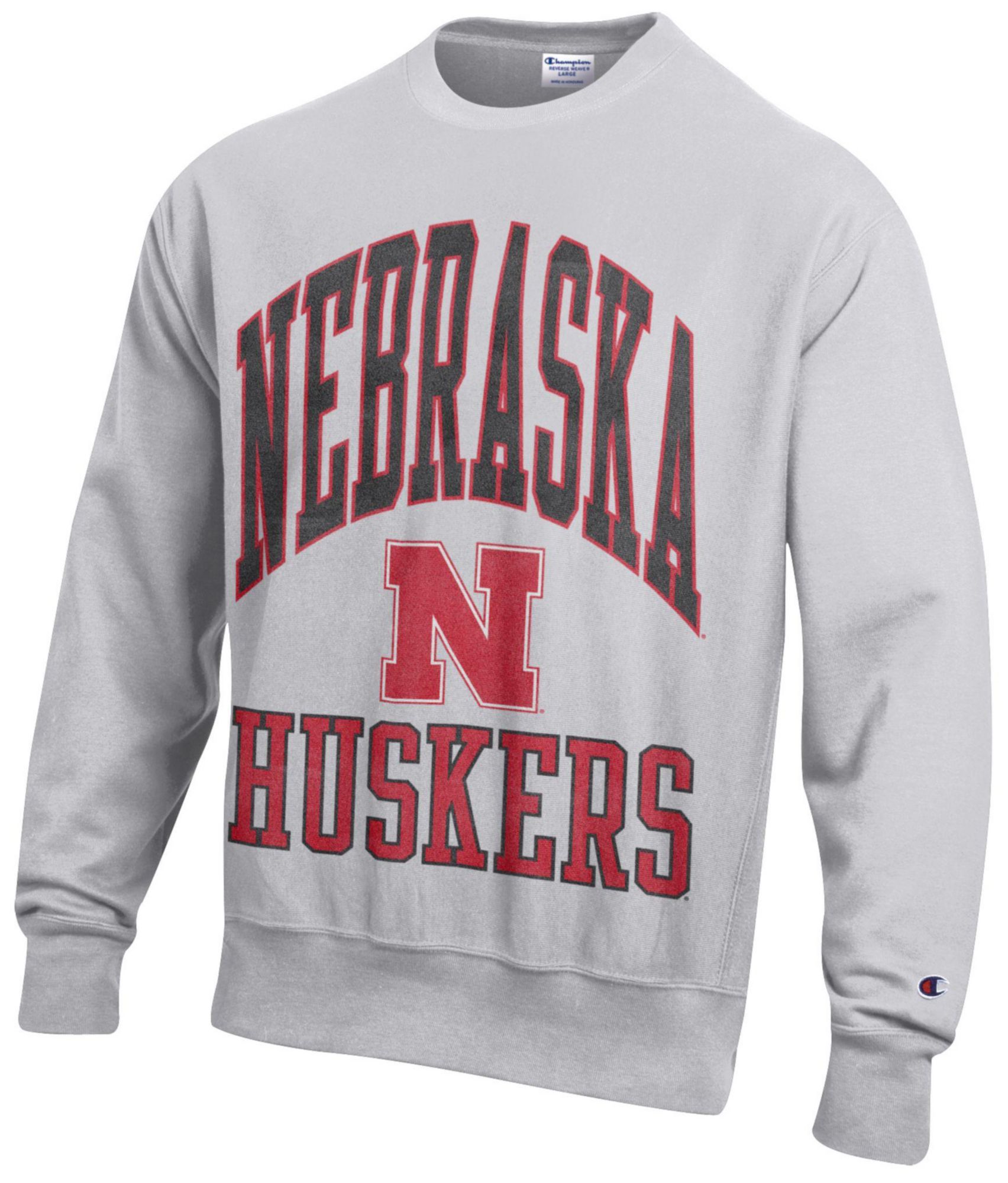 Champion Men's Nebraska Cornhuskers Silver Gray Reverse Weave
