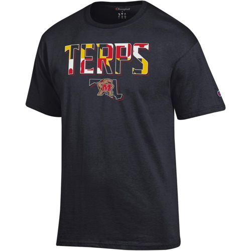 Champion Men's Maryland Terrapins Black Jersey 2-Hit T-Shirt