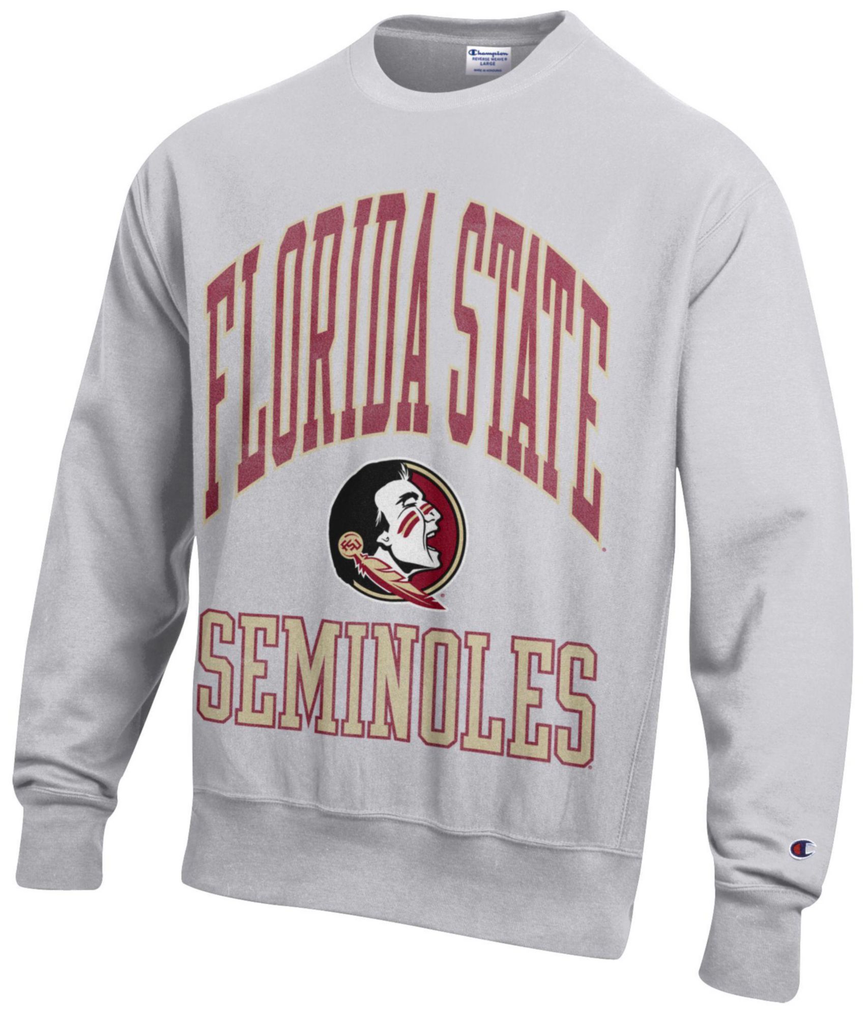 ウォームアップウェア Champion FLORIDA STATE Reverse Weave XL Champion Men's Florida State Seminoles Silver Gray Reverse Weave