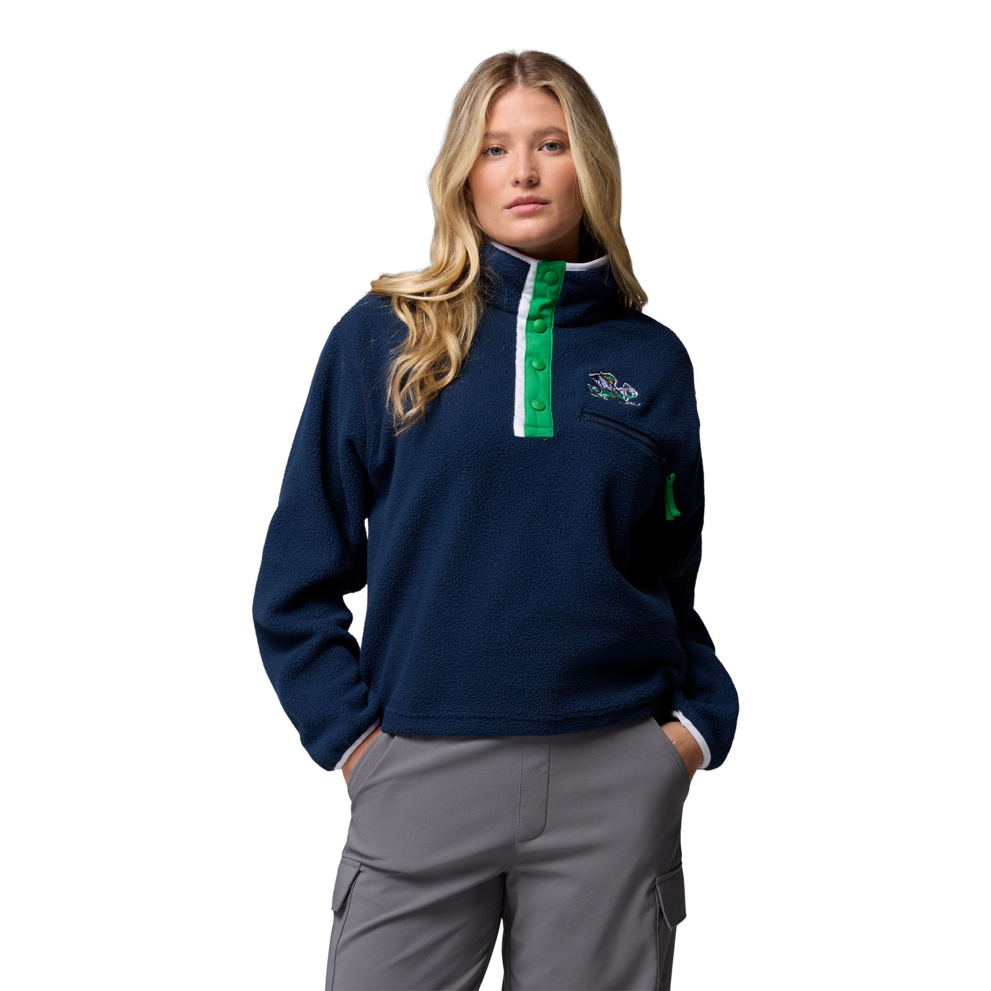 Columbia Women's Notre Dame Fighting Irish Helvetia Half Snap Fleece ...