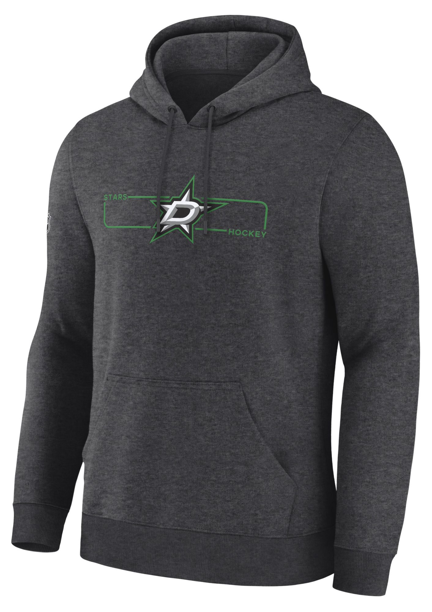 NHL Men's Dallas Stars Charcoal Heather Rink Primary Fleece