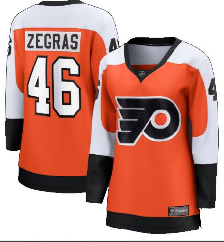 39-23KUBIN オレンジ フェルトトレイ 9点セット NHL Women's Philadelphia Flyers Orange Trevor Zegras #46 Home