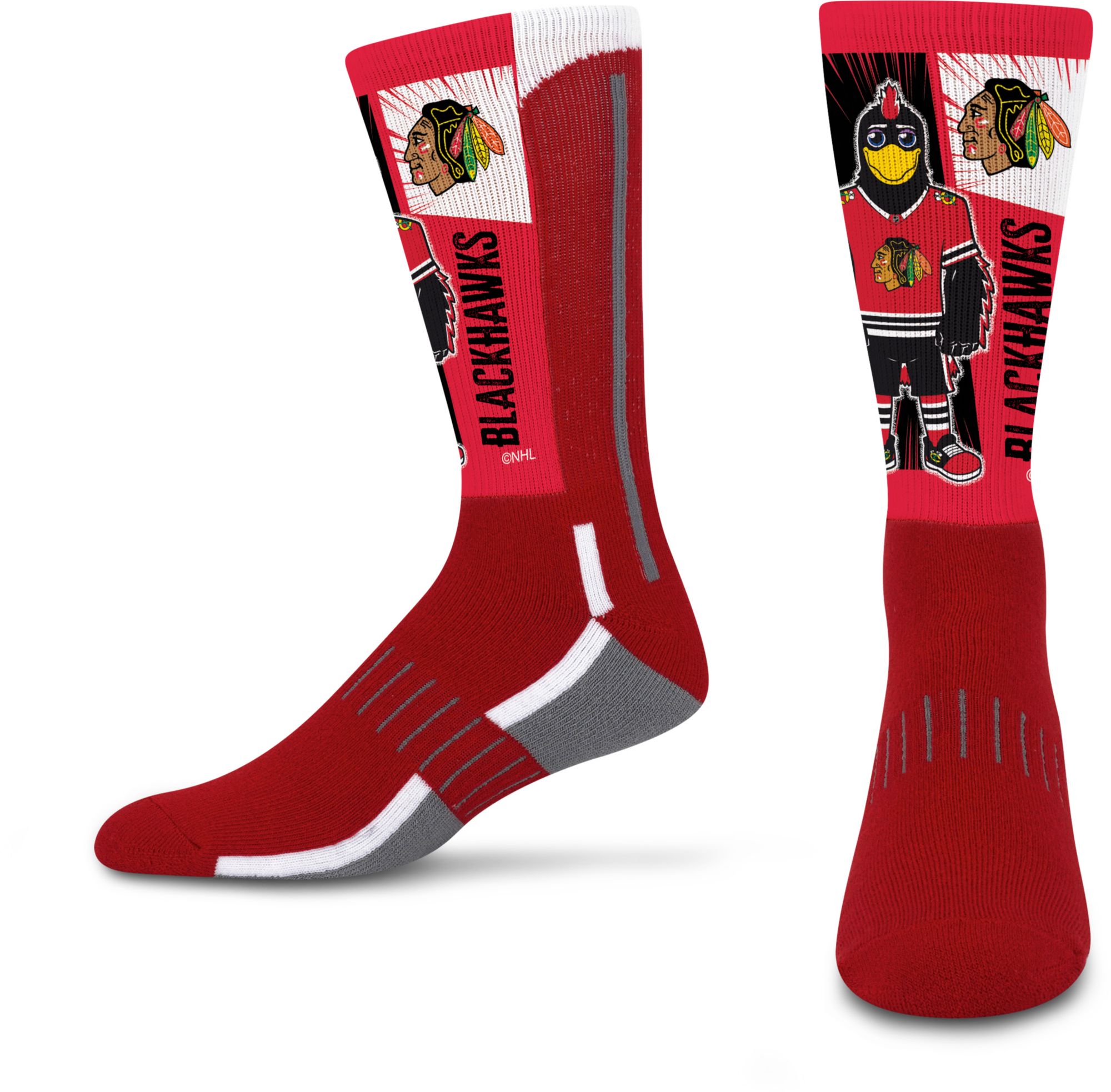 For Bare Feet Youth Chicago Blackhawks Deuce Mascot Socks | Dick's