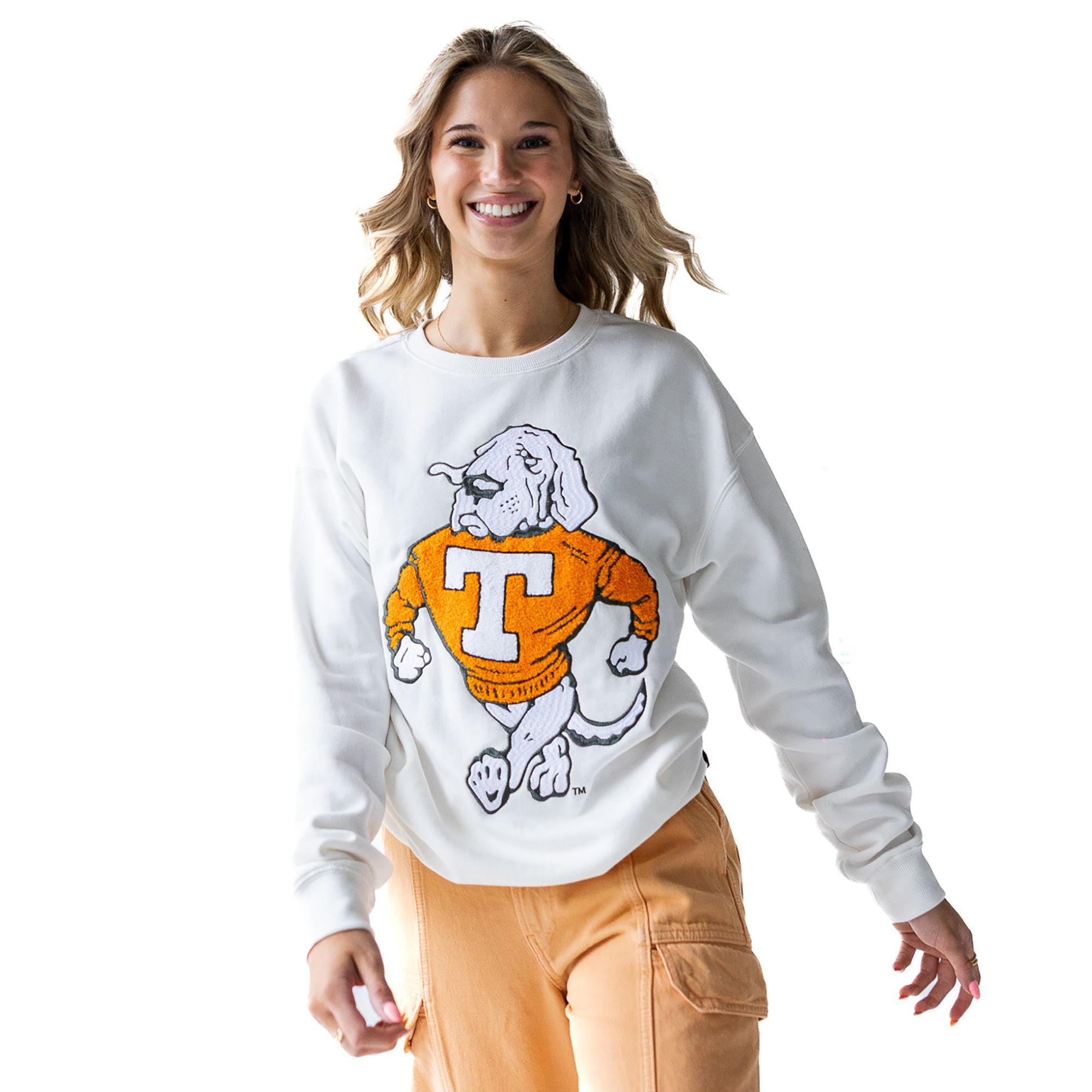 Gameday Social Women's Tennessee Volunteers White Mascot Crewneck