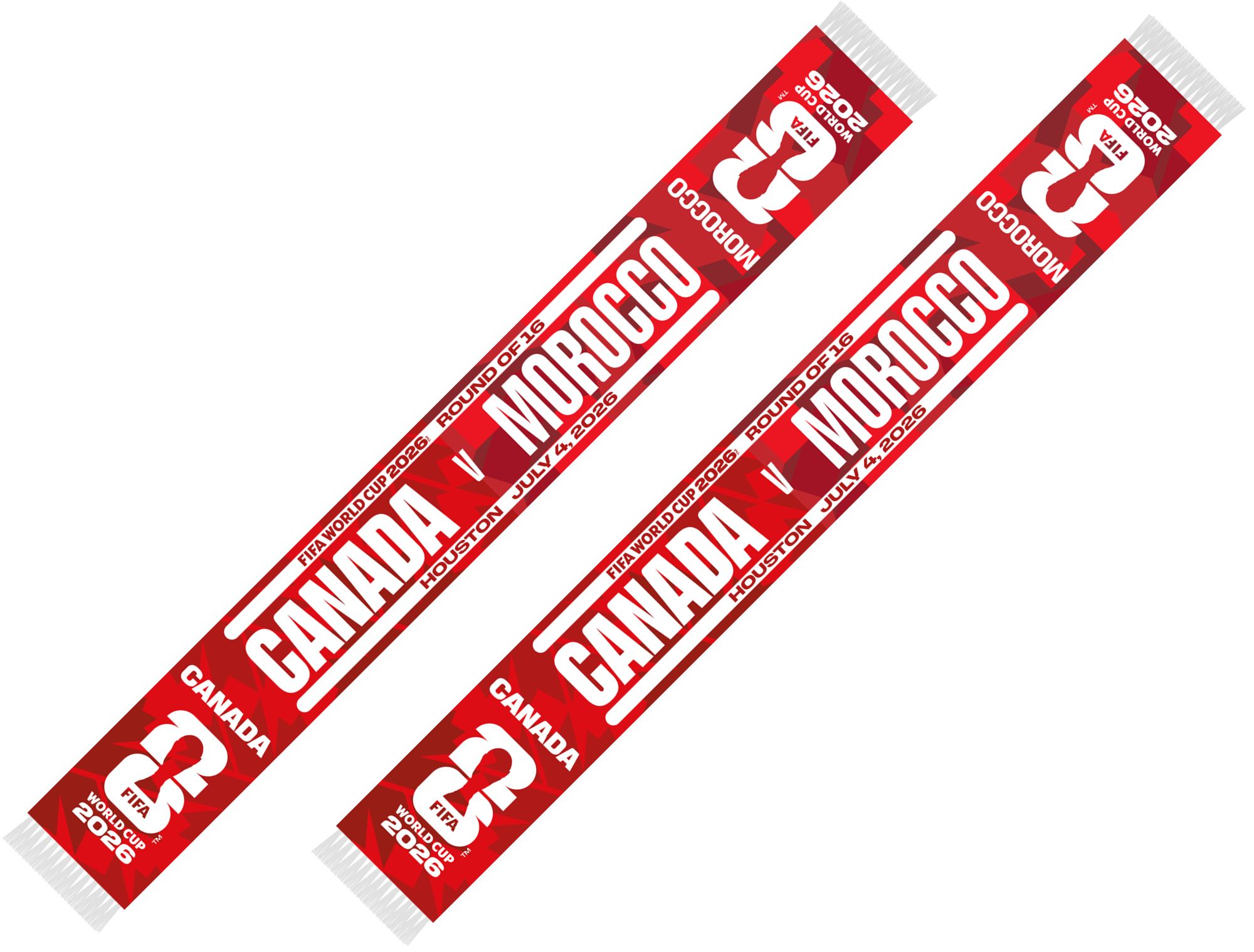 【新品】World Cup 2026 イングランド クロアチア タオルマフラー Global Scarves Morocco VS Canada 2026 FIFA World Cup Matchup Scarf