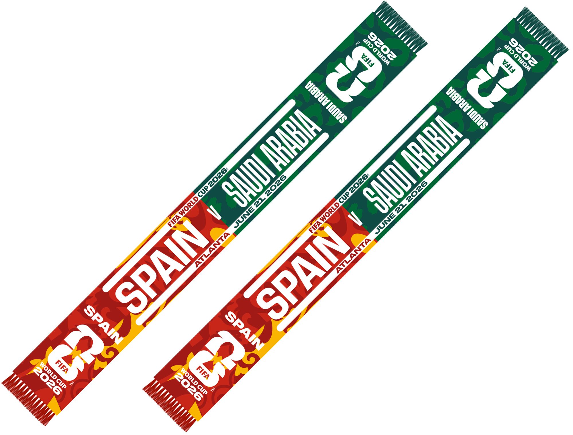 FIFA World Cup 2026 マフラータオル スペイン×オーストリア Global Scarves Spain VS Saudi Arabia 2026 FIFA World Cup Matchup