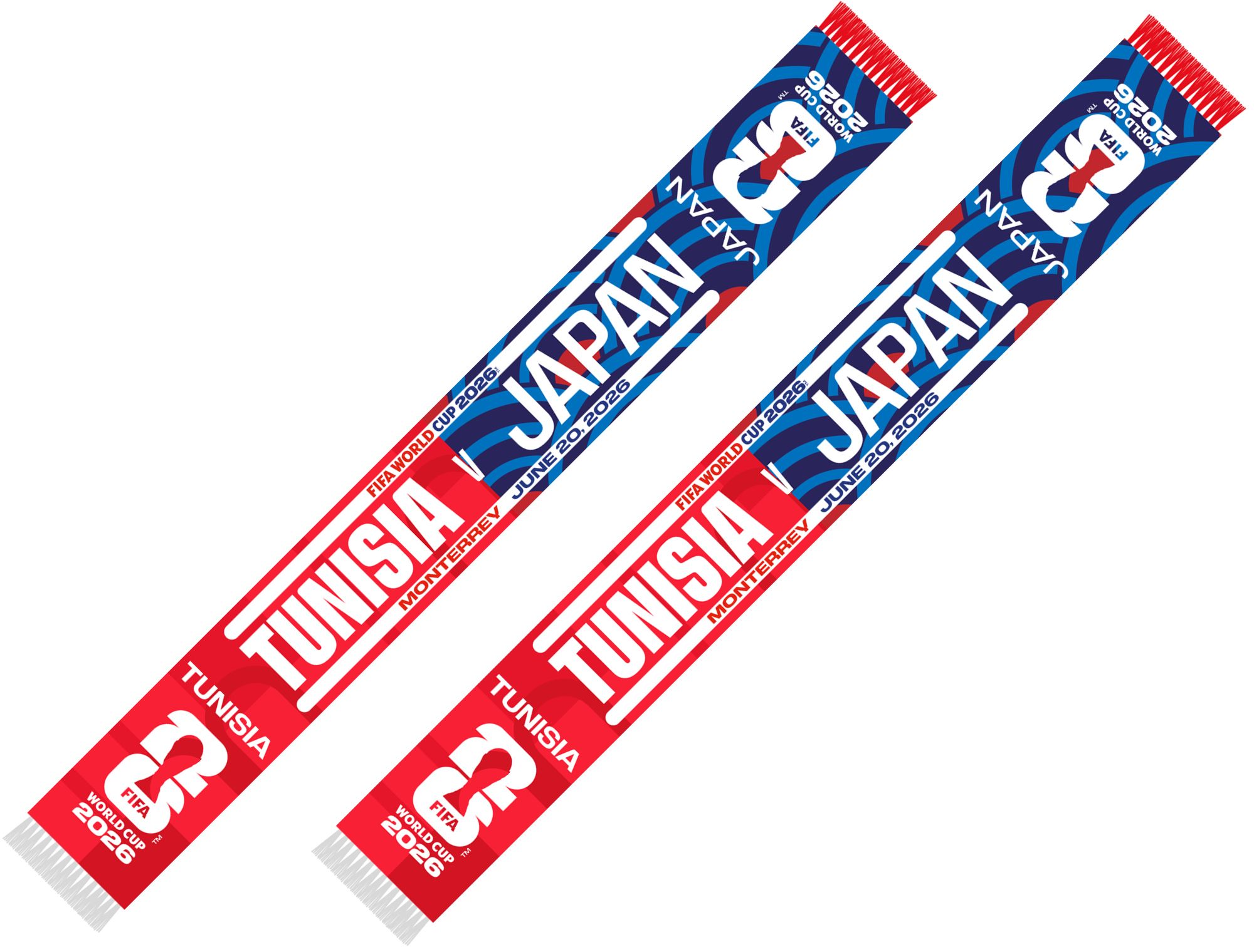 Global Scarves Tunisia VS Japan 2026 FIFA World Cup Matchup Scarf