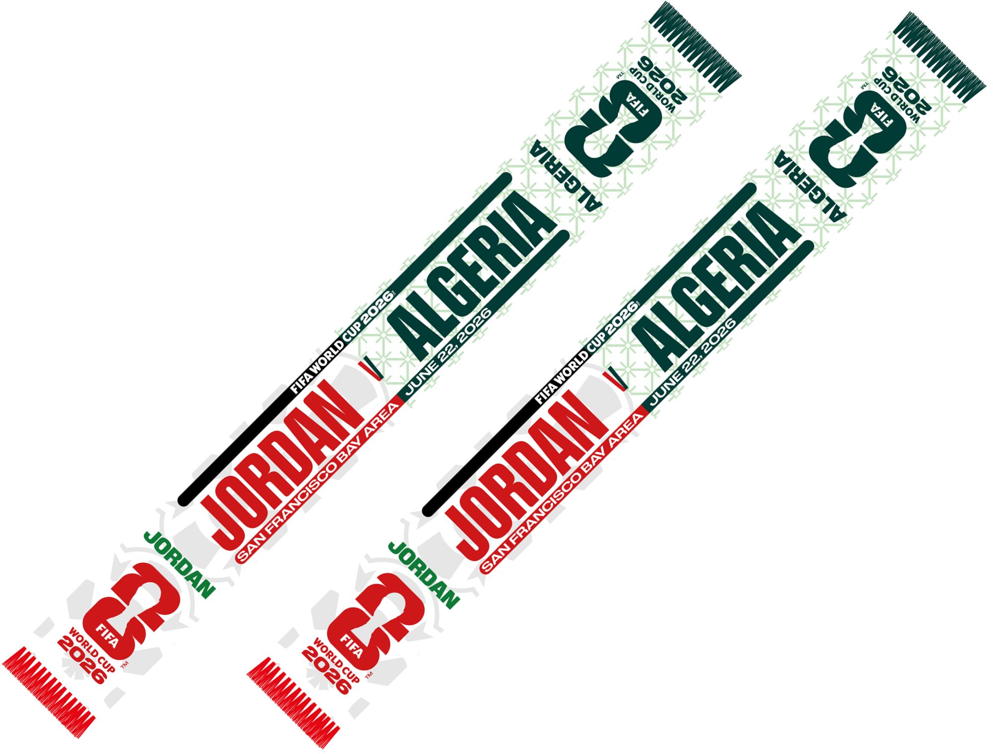 Global Scarves Jordan VS Algeria 2026 FIFA World Cup Matchup Scarf