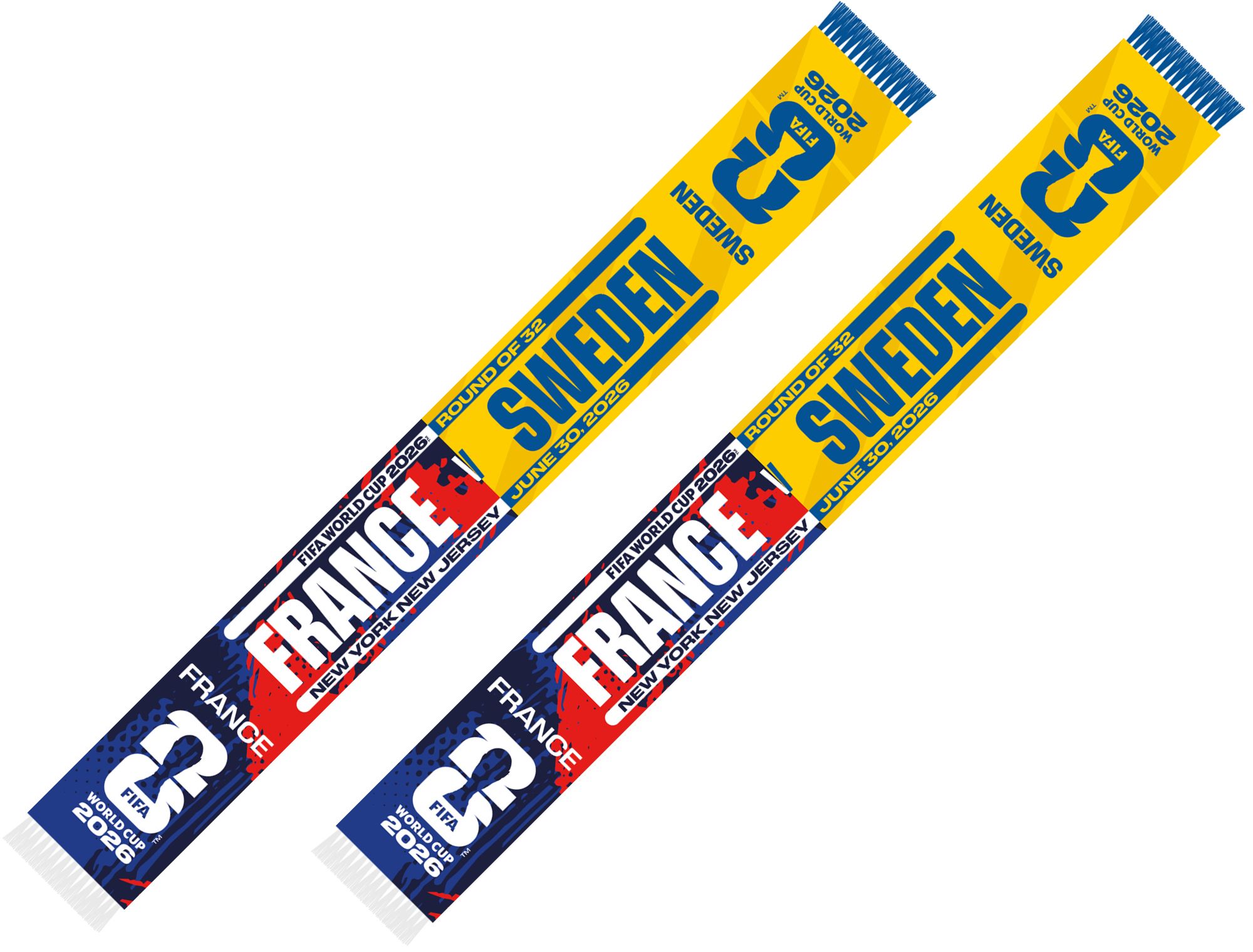Global Scarves France VS Sweden 2026 FIFA World Cup Matchup Scarf