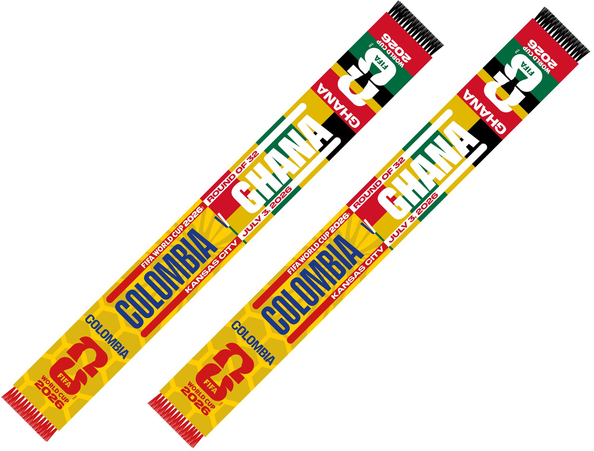 Global Scarves Colombia VS Ghana 2026 FIFA World Cup Matchup Scarf