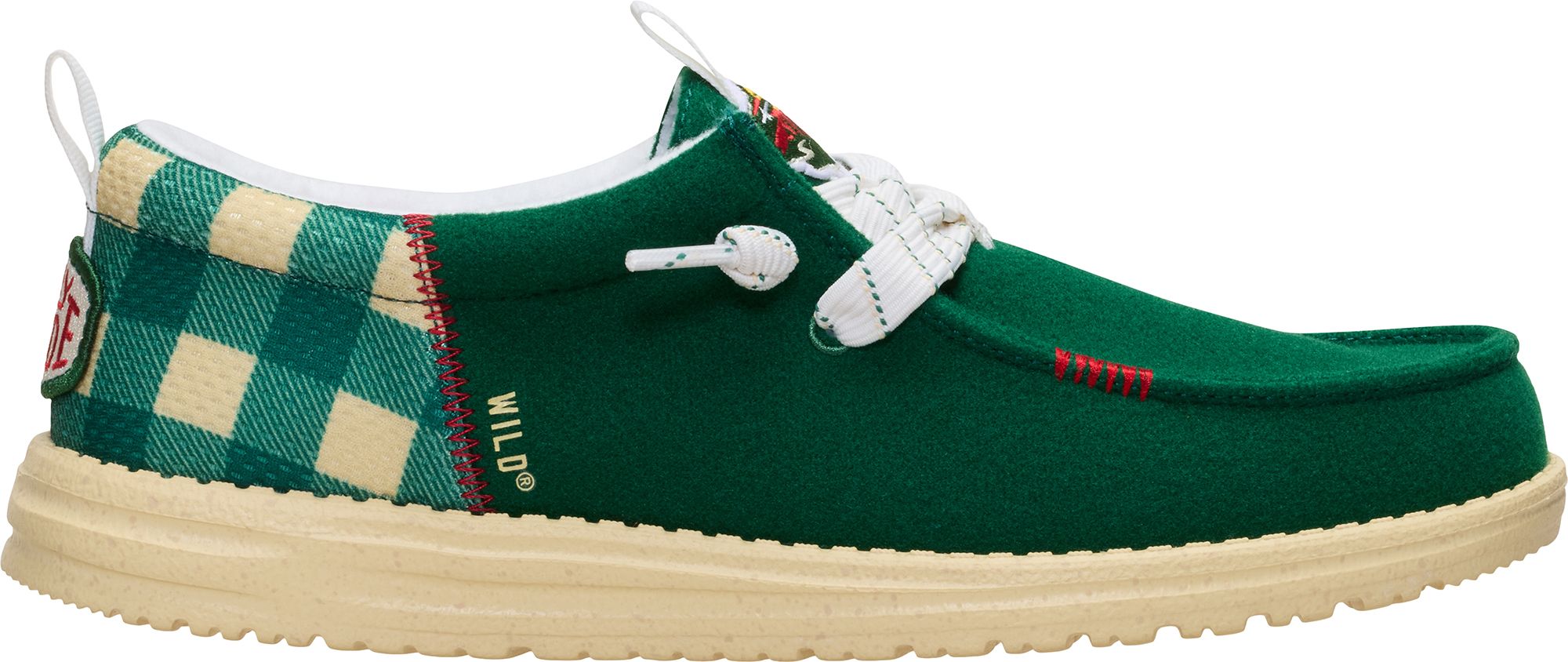 Hey Dude Men's Wally Funk NHL Minnesota Wild Plaid Shoes | Dick's
