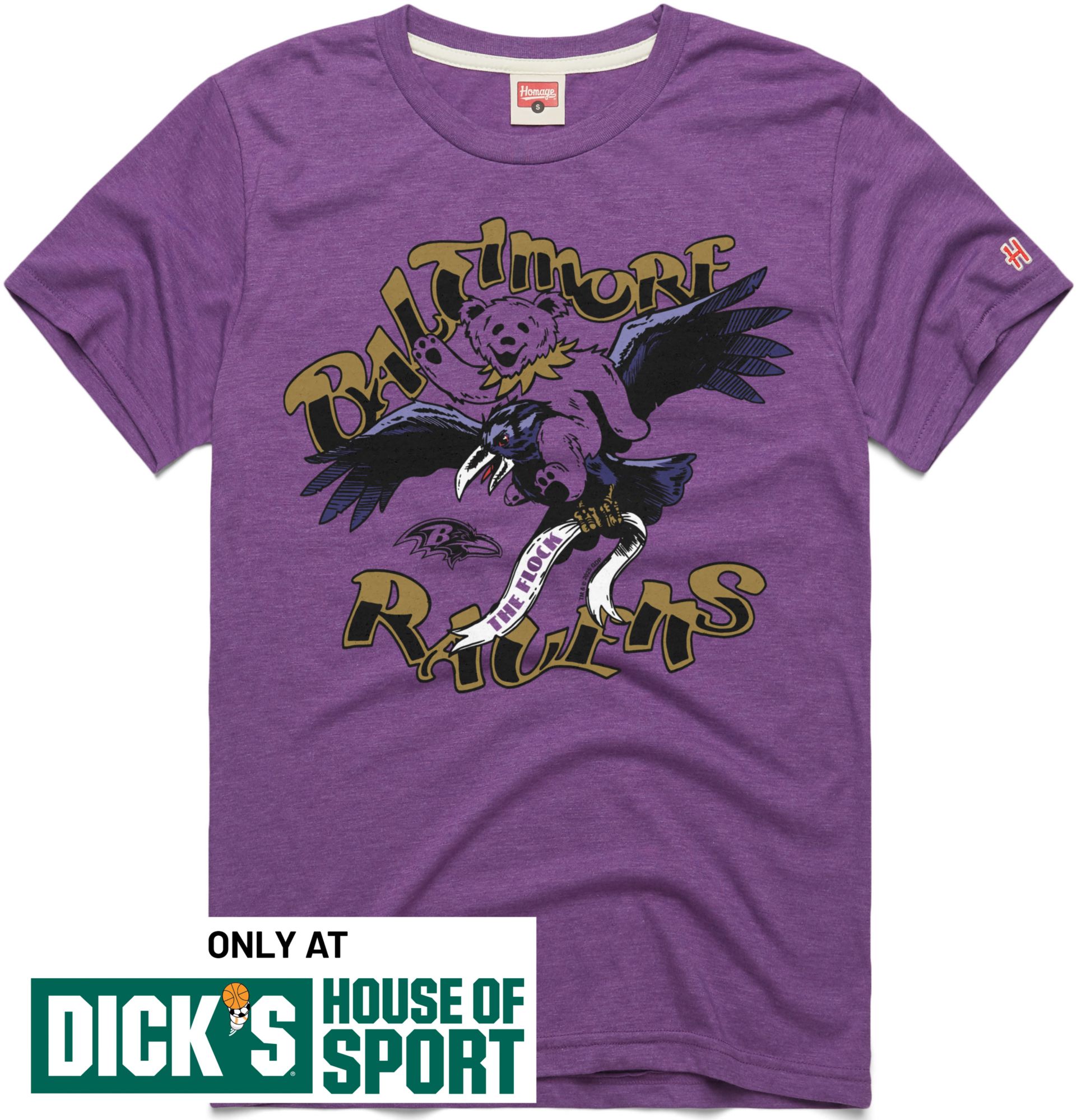 ミュージシャン The Ravens BAND-AID Album jacket T-shirt HOMAGE Men's Baltimore Ravens Grateful Dead T-Shirt | Dick's