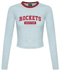 Hype and Vice Women's Houston Rockets Wordmark Crop Long Sleeve Shirt ...