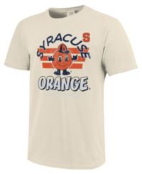 Image One Men's Syracuse Orange Ivory Triple Stripe Overlay T