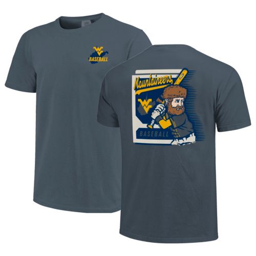 Image One Men's West Virginia Mountaineers Denim Baseball Script T
