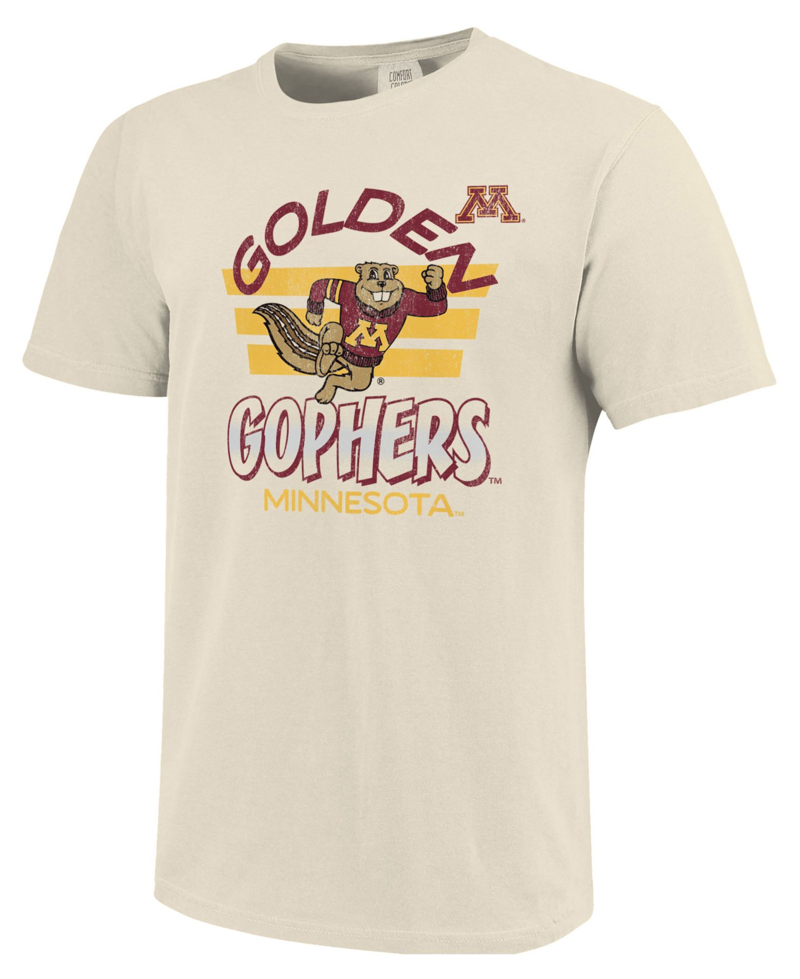 Image One Men's Minnesota Golden Gophers Ivory Triple Stripe