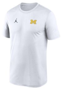 Jordan Men's Michigan Wolverines White Small Logo Legend T-Shirt