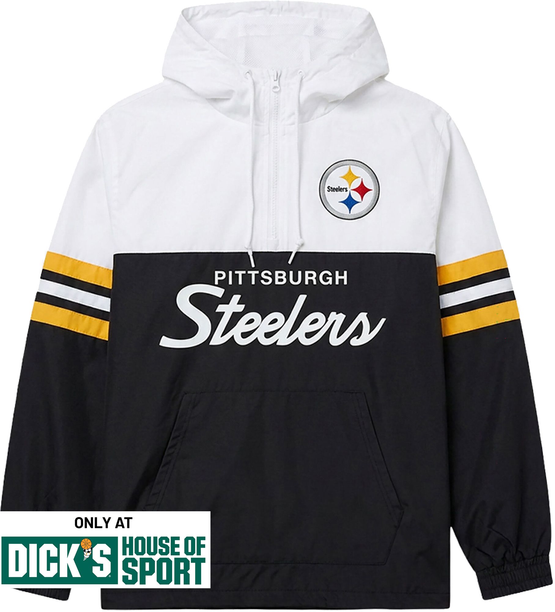Mitchell & Ness Men's Pittsburgh Steelers Black Head Coach 1/2 Zip