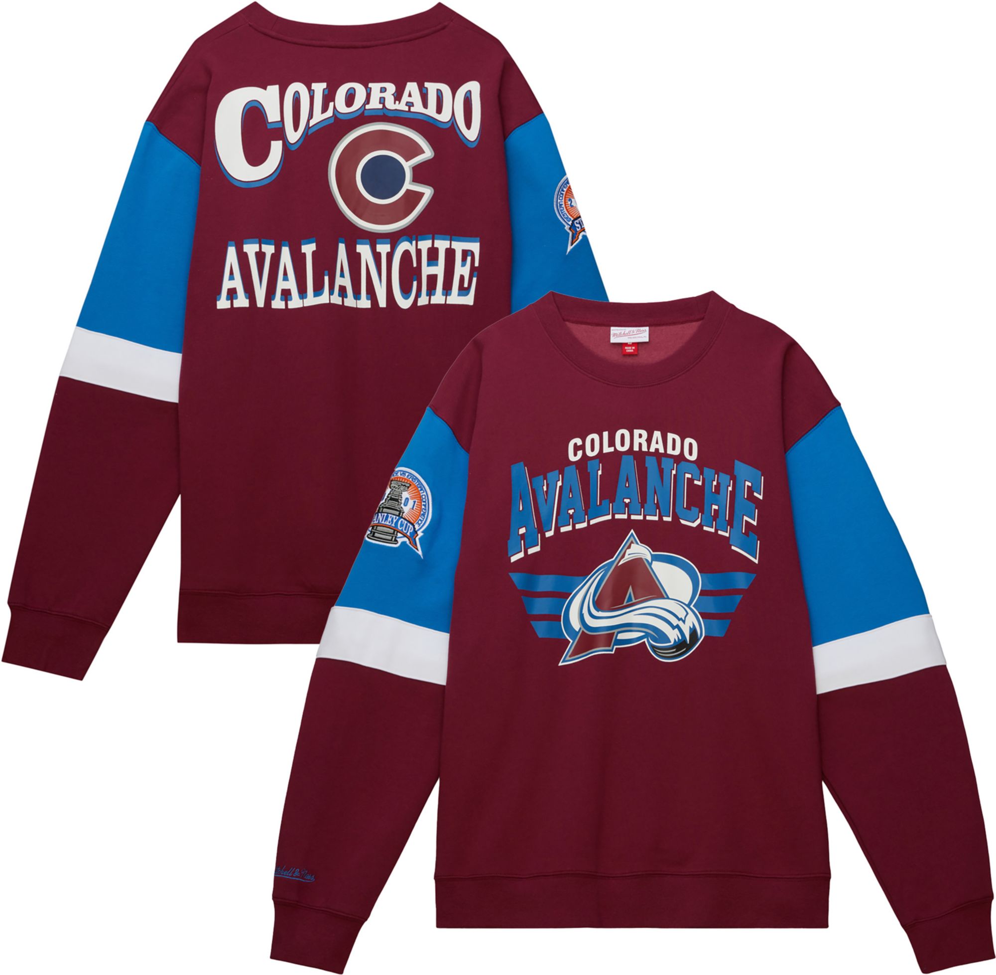 Mitchell & Ness Men's Colorado Avalanche Cardinal All Over 3.0 Crewneck Sweatshirt product image