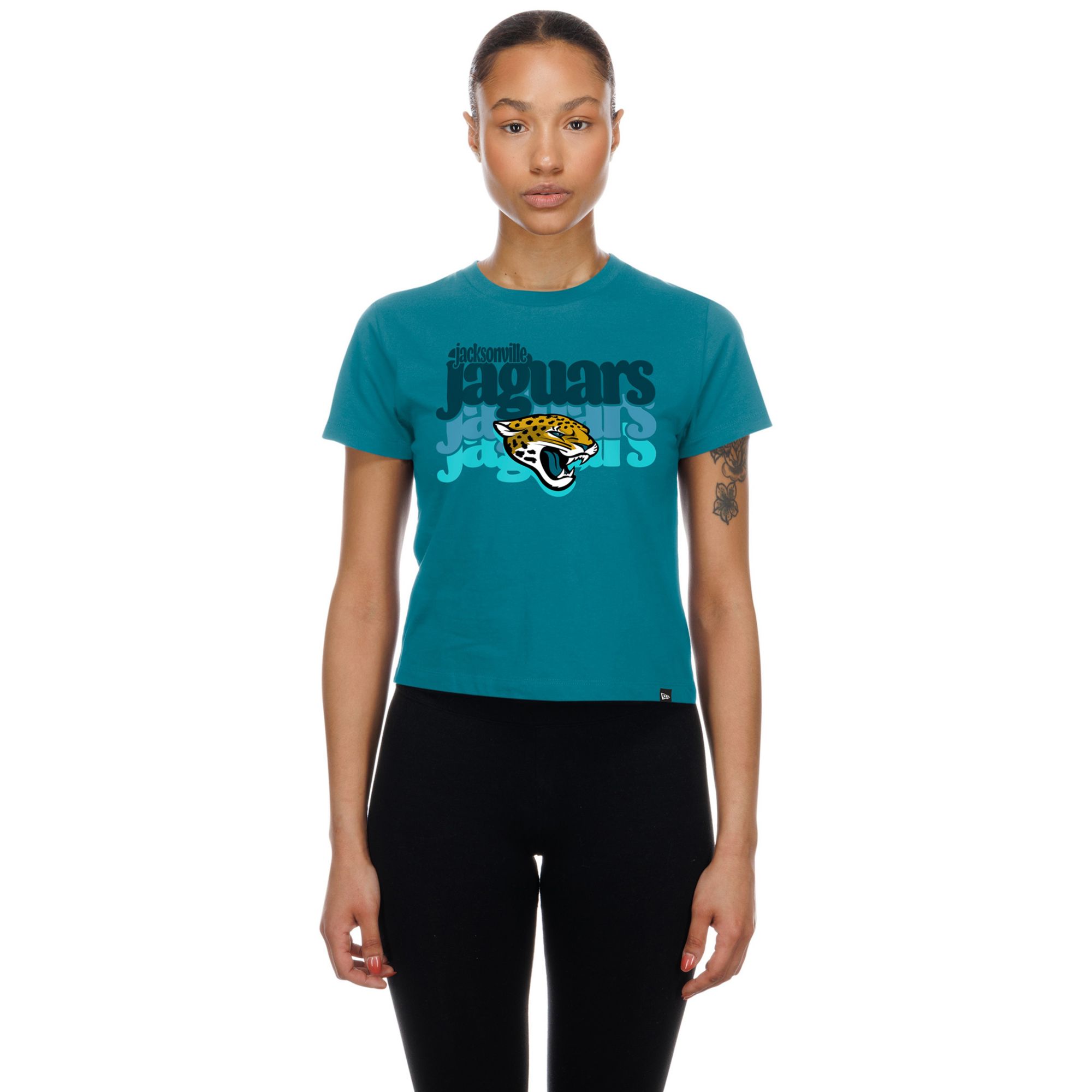 New Era Women's Jacksonville Jaguars Turquoise Fan Shrunken T