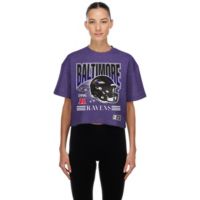 New Era Women's Baltimore Ravens Purple Helmet Boxy T-Shirt