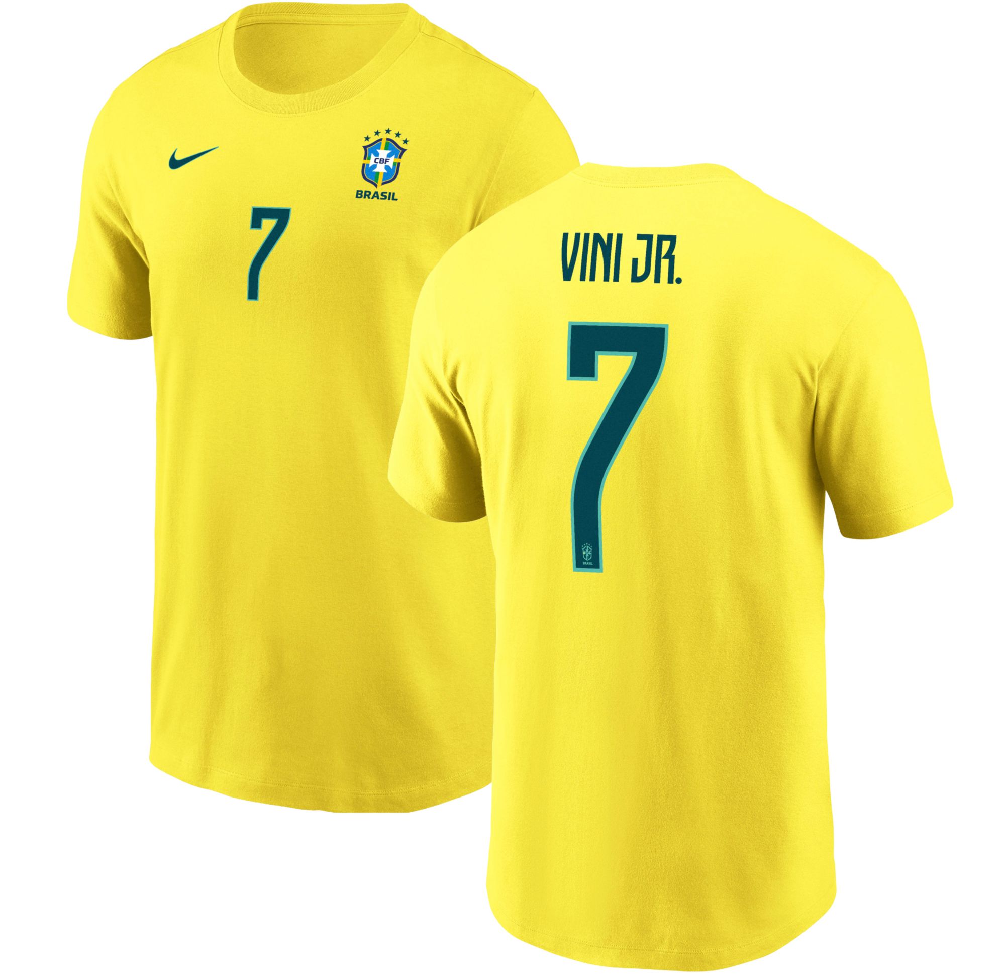 Nike Adult Brazil Yellow Vinicius Junior #7 Home T-Shirt | Dick's