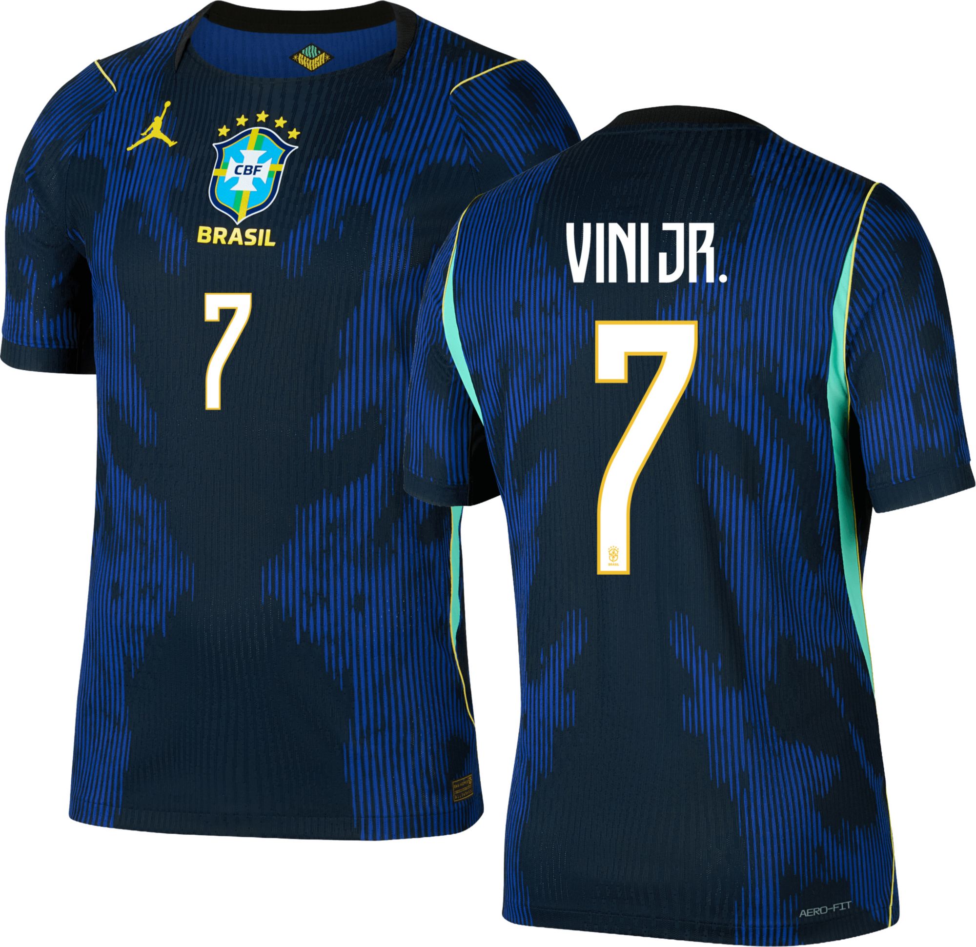 Brasil Vini Jr. 7 ユニフォーム Jordan Adult Brazil Vinicius Junior #7 2026 Away Authentic Jersey